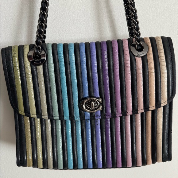 Coach Handbags - Coach Multicolor Striped Shoulder Bag